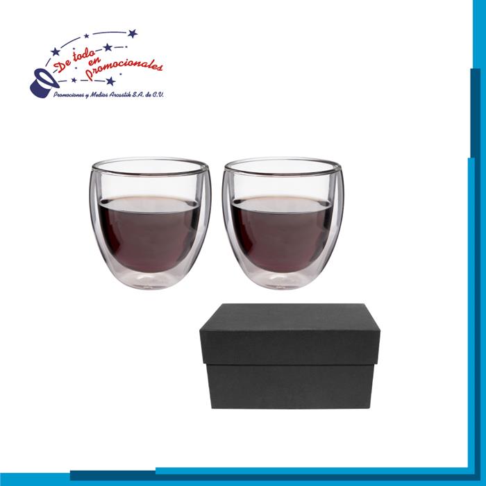 Set de Dos Vasos con Doble Vidrio Modelo A-T499