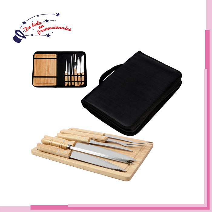 Set de BBQ Fabricado en Madera y Acero Inoxidable Modelo B-HM036