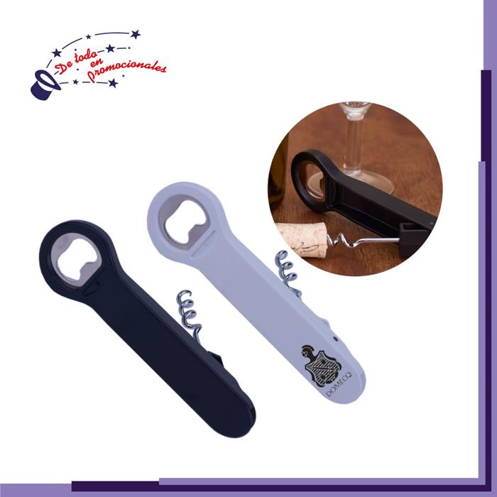 Destapador de Plástico con Sacacorchos Modelo D-A2371