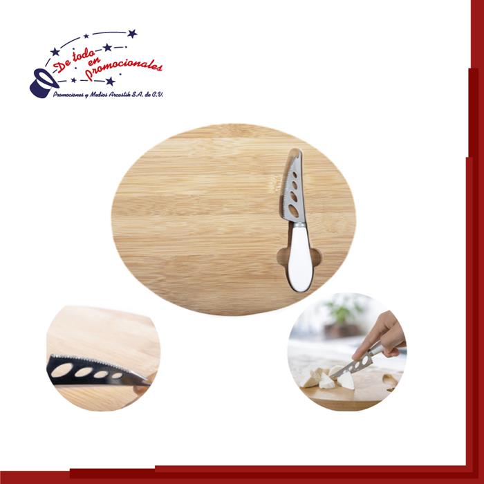 Tabla de Bambú Ovalada para Quesos Modelo D-A2511